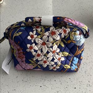 Vera Bradley Blue and Purple Floral Camera Bag Coffee Garden